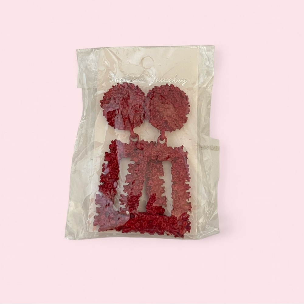 NWT red statement earrings